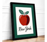 Big Apple New York Vintage Framed Wall Art Print A3 (42×29.7cm) Black, Wall Decor for Living Room, Bedroom, Office & Home, Ready to Hang, Art Gift