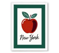 Big Apple New York Vintage Framed Wall Art Print A4 (29.7×21cm) White, Wall Decor for Living Room, Bedroom, Office & Home, Ready to Hang, Art Gift