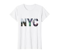 Big Apple NYC Landmarks Statue of Liberty Skyline Value Graphic T-Shirt