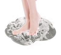 Big Back/Feet Scrubber for Shower,Silicone Shower Brush with Suction Cup for Cleaning & Exfoliating Skin,Floating Body Long Bristles for Wet or Dry Brushing,Cleans The Body Easily,30×30cm (Gray)