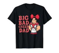 Big Bad Cheer Dad Funny Cheerleading Father Parent Support Value Graphic T-Shirt, Men, Black, M