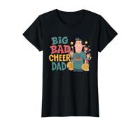Big Bad Cheer Dad Funny Cheerleading Father Parent Support Value Graphic T-Shirt, Women, Black, M
