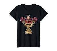 Big Bad Cheer Dad Funny Cheerleading Father Parent Support Value Graphic T-Shirt, Women, Black, M