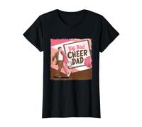 Big Bad Cheer Dad Funny Cheerleading Father Parent Support Value Graphic T-Shirt, Women, Black, M