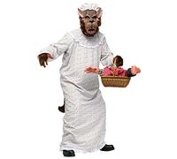 Big Bad Granny Wolf Fancy Dress Costume Medium White