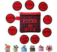 Big Bag of F*CKS to Give Zipper Pouch, Beautiful Fuck Bag with 17 Different Coins,Handmade Cute Small Zipper Purse, Sarcastic Funny Embroidery Pocket Token Gifts,Funny Sweary Gifts Toys (Red)