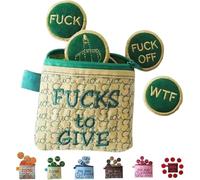 Big Bag of F*CKS to Give Zipper Pouch, Beautiful Fuck Bag with 17 Different Coins,Handmade Cute Small Zipper Purse, Sarcastic Funny Embroidery Pocket Token Gifts,Funny Sweary Gifts Toys (Green)