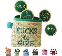 Big Bag of F*CKS to Give Zipper Pouch, Beautiful Fuck Bag with 17 Different Coins,Handmade Cute Small Zipper Purse, Sarcastic Funny Embroidery Pocket Token Gifts,Funny Sweary Gifts Toys (Green)