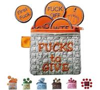 Big Bag of F*CKS to Give Zipper Pouch, Funny Unique Zipper Purse F*CKS Gag Gift, Funny Embroidery Pocket Token Gifts, for Stress Relief Gadgets Birthday Christ Gift, Bag of Fucks Gag Gift (Orange)