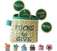 Big Bag of F*CKS to Give Zipper Pouch, Funny Unique Zipper Purse, with 17 Different Fucks Zipper Purse, Funny Embroidery Pocket Token Gifts, Handmade Cute Small Pouch for Man Woman (Green)