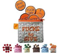 Big Bag of F*CKS to Give Zipper Pouch, Funny Unique Zipper Purse, with 17 Different Fucks Zipper Purse, Funny Embroidery Pocket Token Gifts, Handmade Cute Small Pouch for Man Woman (Orange)