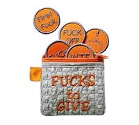 Big Bag of Fucks to Give Zipper Pouch, Funny Fucks Bag with 19 Different Fucks, Funny Fuck Gag Gift, Novelty Gifts for Friends Boss Coworkers Employee(Orange)