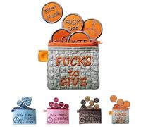 Big Bag of Fucks to Give Zipper Pouch, Sarcastic Funny Embroidery Pocket Token Gifts, DIY Fucks to Give Decor Accessories, Novelty Words Gag Prank Gifts for Fridens Coworker (Orange)