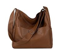 Big Bag School Bags For Girls Secondary School PU Women Fashion And Casual Bag Shoulder Bag Car Sewing Solid Tone Tote Bag Casual Crossbody Bag Laptop Rucksack Over Shoulder Bags For (Brown, One Size)