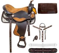 BIG BAG THEORY Adult Classic Quality Handmade Synthetic Premium Comfort Western Barrel Racing Trail Equestrian Horse Saddle Tack Size 17" inches Seat Available.