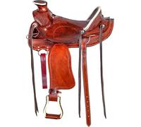 BIG BAG THEORY Premium Leather Horse Wade Tree Western Leather Ranch Roping Work Horse Saddle Premium Leather Saddle for Ranch and Roping Work in TUNNER Wade, 16 Inches.