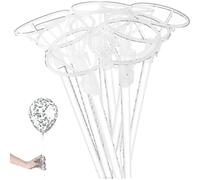 Big Balloon Stick With Cups, 30 Packs Clear Bobo Balloon Stick Holder 16 Inch