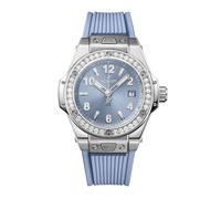 Big Bang One Click Steel 33mm Ladies Watch Coal Blue Diamonds