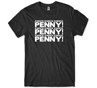 Big Bang Theory Tshirt Knock Knock Knock Penny Mens (Large, Black)