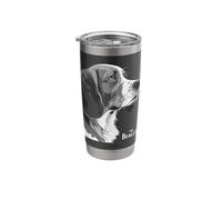 Big Beagles Squad, Cool Black & White Beagle Head Portrait Stainless Steel Insulated Tumbler