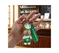 (Big Bear) Lovely Starbucks Bear Keychain Adorable Coffee Cup Key Ring For Couples And Bag Decorations