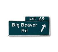 Big Beaver Rd Exit 69 Embroidered Patch - Metro Detroit Highway Sign Patch - Heat Seal or Hook-and-Loop Backing (Heat Seal Backing)