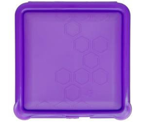 Big Bee, Little Bee - Reusable Silicone Food Storage Container with Closed Flap Lid, Easy to Clean, Snap Closure, Microwave, Freezer, and Dishwasher Safe (Grape)