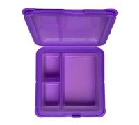 Big Bee, Little Bee - SoftShell Luncher Reusable Silicone Food Storage Container with Connected Clamshell Lid, Bento Style, Easy to Clean, Snaps Closed, Microwave, Freezer & Dishwasher Safe (Grape)