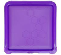 Big Bee, Little Bee - SoftShell Reusable Silicone Food Storage Container with Connected Clamshell Lid, Easy to Clean, Snaps Closed, Microwave, Freezer & Dishwasher Safe (Grape)