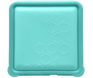 Big Bee, Little Bee - SoftShell Reusable Silicone Food Storage Container with Lid, Easy to Clean, Lays Flat, Snaps Closed, Microwave, Freezer & Dishwasher Safe, As Seen on Shark Tank (Aqua)