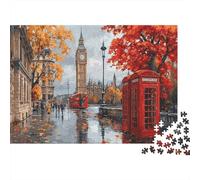Big Ben 1000 Piece Puzzle Red Telephone Booth for Relaxation First-Time Jigsaw Users Memory Improvement Small Gift Idea 70x50cm/1000pcs