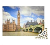Big Ben 1000 Pieces Adult Jigsaw Puzzles The Clock Tower Jigsaws Challenging Game Family Challenging Educational Games Home Decoration for Home Decoration Gifts 1000pcs (75x50cm)