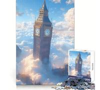 Big Ben Above The Clouds 1000 Piece Jigsaws for Adults Puzzle Sharp Memory Peaceful Fun Neat Edges Thoughtful Gift (50x75cm)