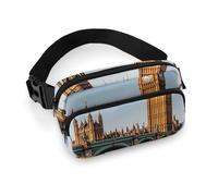 Big Ben And Houses of Parliament Riverside Fanny Pack with Multiple Pockets, Personalized Waist Bag with Zipper, Multifunctional Bum Bags for Travel, Belt Bag with Adjustable Strap, Crossbody Bags