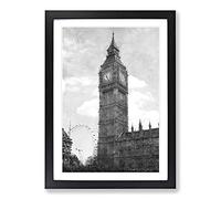 Big Ben and The London Eye Framed Wall Art Print A2 Black