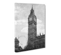 Big Ben And The London Eye Vol.1 Canvas Print | Gallery Wrapped 30mm Frame Wall Art | 30x20 inches | Ready to Hang | Modern Picture | Living Room Bedroom Lounge Office