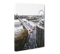 Big Ben And The London Eye Vol.2 Canvas Print | Gallery Wrapped 30mm Frame Wall Art | 20x14 inches | Ready to Hang | Modern Picture | Living Room Bedroom Lounge Office