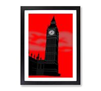 Big Ben Art London No.1 Modern Framed Print | A3 Black Framed Wall Art | Ready to Hang | Modern Nature Picture | Living Room Bedroom Lounge Office