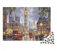Big Ben Buses Classic 1000 Pc Rigid Cardboard Jigsaw Houses of Parliament Seniors Rainy Day Fun Must-Have for Puzzle Lovers 38x26cm/1000pcs