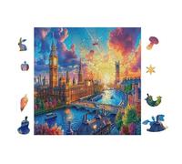 Big Ben City 100 Pc Classic Jigsaw Puzzle Puzzle for Adults Hard Challenging Hobby Home Decor Poster Recycled Material 28x28cm