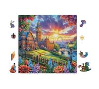 Big Ben City 100 Piece Complete Jigsaw Puzzle Set Teens Beginners Mind Relaxation Puzzle Fans Group Play Anniversary Fathers Gift Thick Cardboard 28x28cm