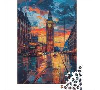 Big Ben City Street Scene 1000 Piece Jigsaw Puzzle for Adults Night View Puzzle Game for Family Relaxation Mindfulness 70x50cm/1000pcs