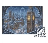 Big Ben Classic 1000 Pc Rigid Cardboard Jigsaw Snowy London for Seniors Brain Training Rainy Day Fun Must-Have for Puzzle Lovers 38x26cm/1000pcs