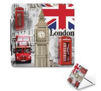 Big Ben Clock Tower Compact Mirror Red Telephone Booth Makeup Mirror Union Jack Flag London Portable Handbag Essentials Square Mini Mirrors, Travel Essentials Handheld Mirrors, Small Gifts Women Gift