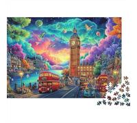 Big Ben Colorful Night Sky 1000 Piece Jigsaw Puzzle Jigsaw Puzzle for Adults Paper Relaxing Family Decor Gift 52x38cm/1000pcs