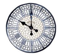 Big Ben Design Wall Clock - Battery Powered Weather Resistant Indoor Outdoor Round Hand Painted Polyresin Clock - 30Cm Diameter