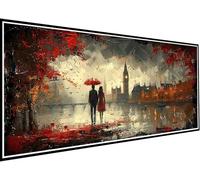 Big Ben Diamond Art Painting Couple Large Diamond Painting Kits for Adults 60x140cm, DIY Full Dril Gem Art Rhinestone Embroidery Pictures Arts and Crafts for Adults Beginners for Home Wall Decor 74-fL