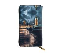 Big Ben, England Pattern Leather Clutch (7.5x4.1 inches) - Coin Card Key Wallet