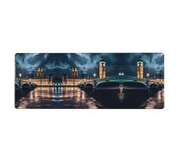 Big Ben, England Pattern Oversized Keyboard and Mouse pad 12x31.5 inches, Lock-Edge Design, Non-Slip and wear-Resistant,