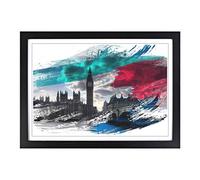 Big Ben Houses of Parliament London (4) V2 Framed Print | A2 Black Framed Wall Art | Ready to Hang | Modern Cityscape Picture | Living Room Bedroom Lounge Office